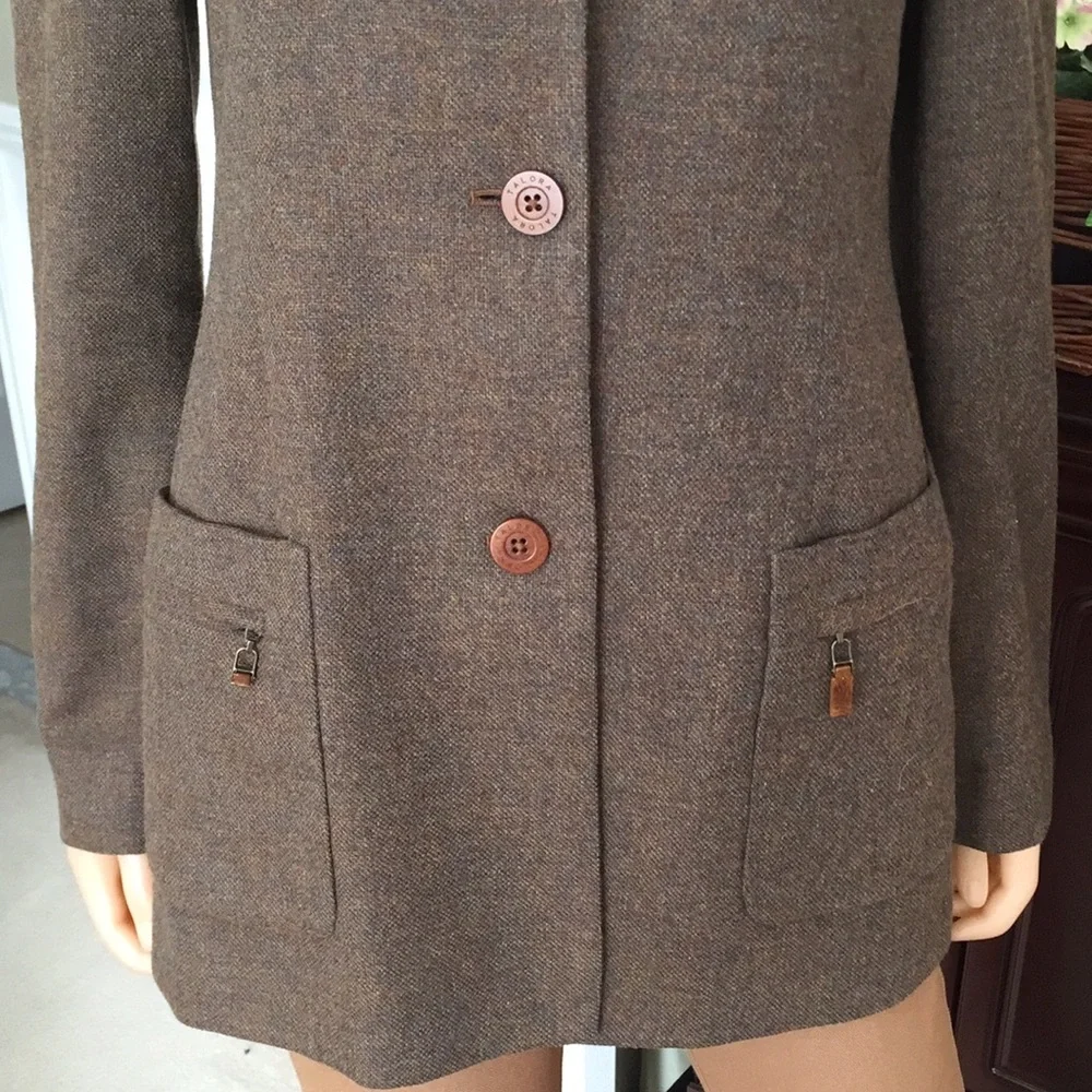 Vintage Talora brown wool silk cashmere blazer